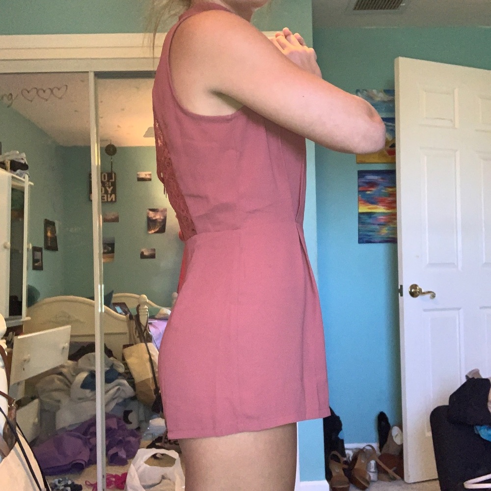 Forever 21 romper/jumpsuit/SLVLS lobster bisque, S - Picture 4 of 8